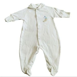 BABY’S OWN Sleeper One Piece Cotton White Moon Star Size Preemie
